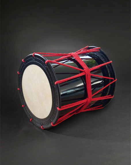 Katsugi-Daiko drum shiny-black 45cm red-rope (599)